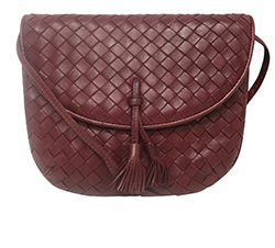 Vintage Tassel Crossbody Bag, Leather, Red, 2*